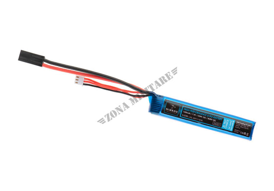 BATTERIA CON ATTACCO MINI TAMIYA LIPO 7.4V 1300mAh 25C STOCK TUBE TYPE NIMROD