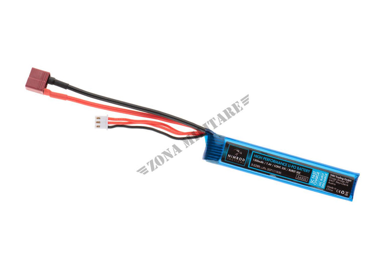 BATTERIA LIPO 7.4V 1300mAh 25C T-PLUG NIMROD