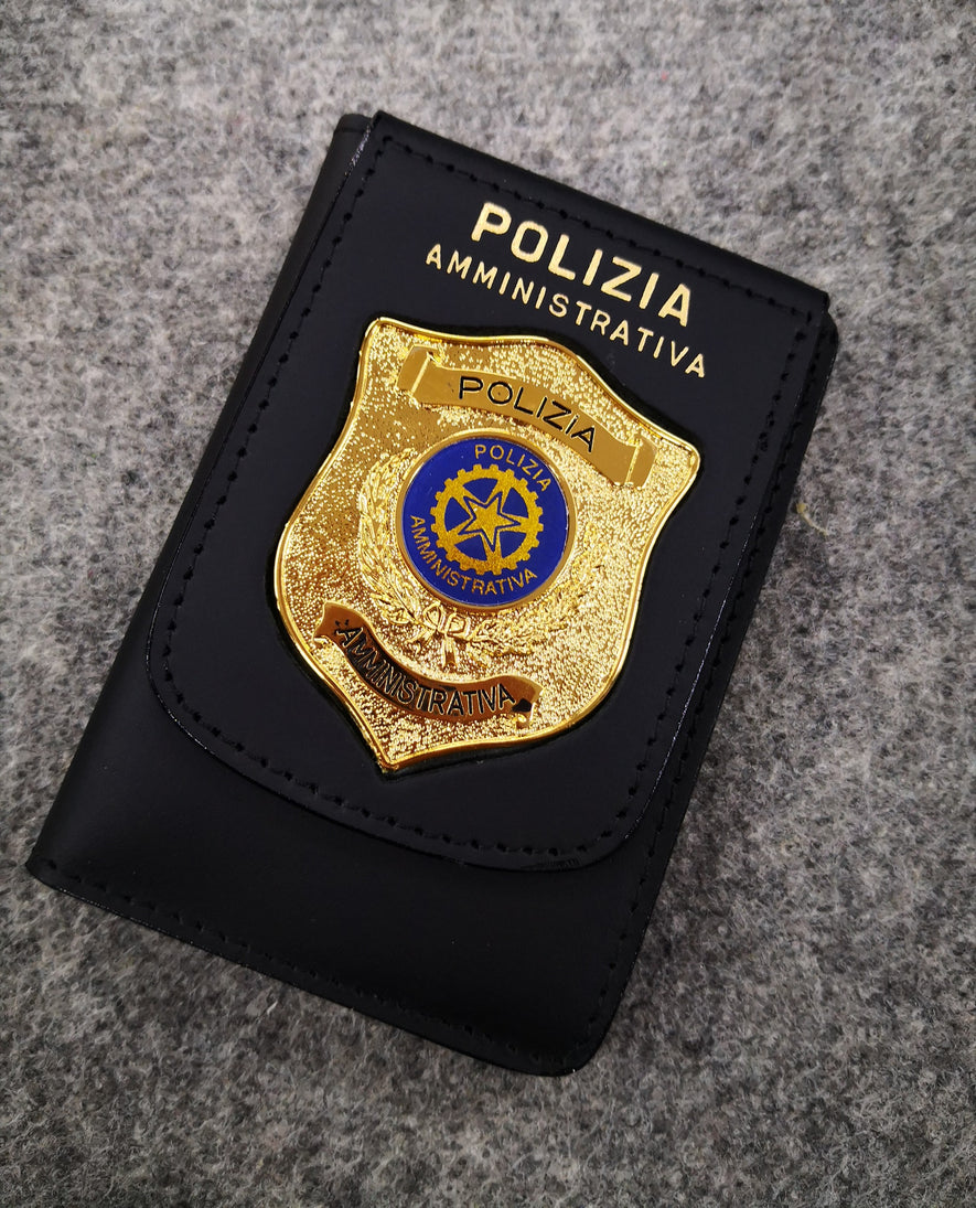 PORTAFOGLIO CON PLACCA A PATTELLA FISSA POLIZIA AMMINISTRATIVA VEGA HOLSTERPOLIZIA AMMINISTRATIVA