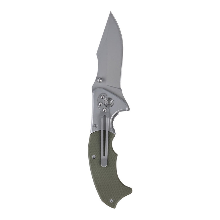 Coltello h252a Lama Inox Con Clip Verde fosco