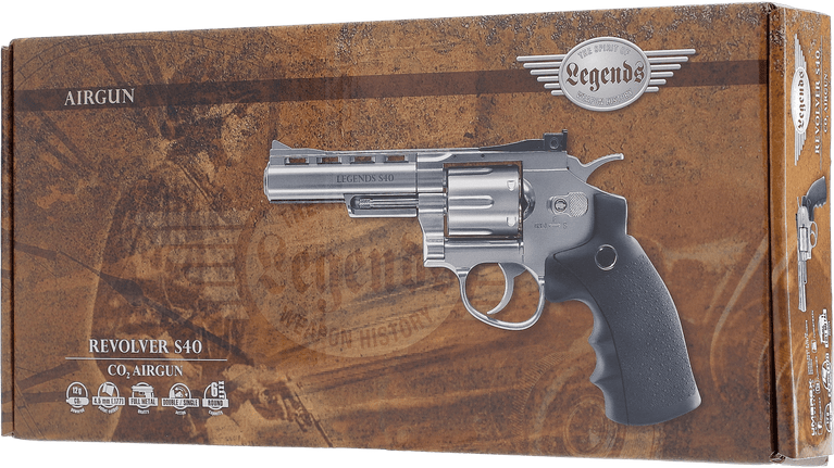 REVOLVER LEGENDS S40 ACCIAIO INOX CALIBRO 4,5  POT.<7,5 JOULE UMAREX