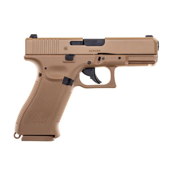 PISTOLA GLOCK 19X CO2 BB CAL 4.5 SCARRELLANTE COYOTE Pot.<7.5J UMAREX