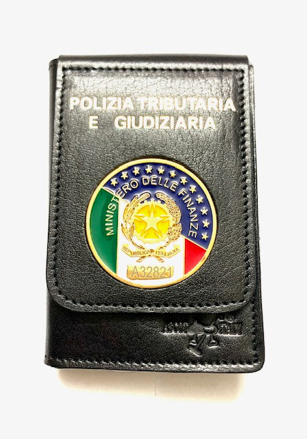 PORTAFOGLIO POLIZIA TRIBUTARIA E GIUDIZIARIA CON PLACCA  E SCRITTA SUPERIORE ASCOT