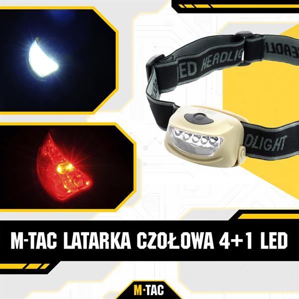 Lampada DA TESTA 4+1 LED frontale COLORE VERDE M-Tac