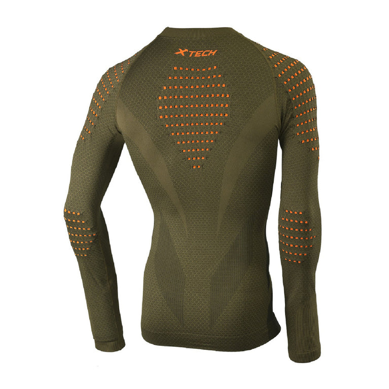 MAGLIA TERMICA TACTICAL VERDE MANICA LUNGA GIROCOLLO XTECH