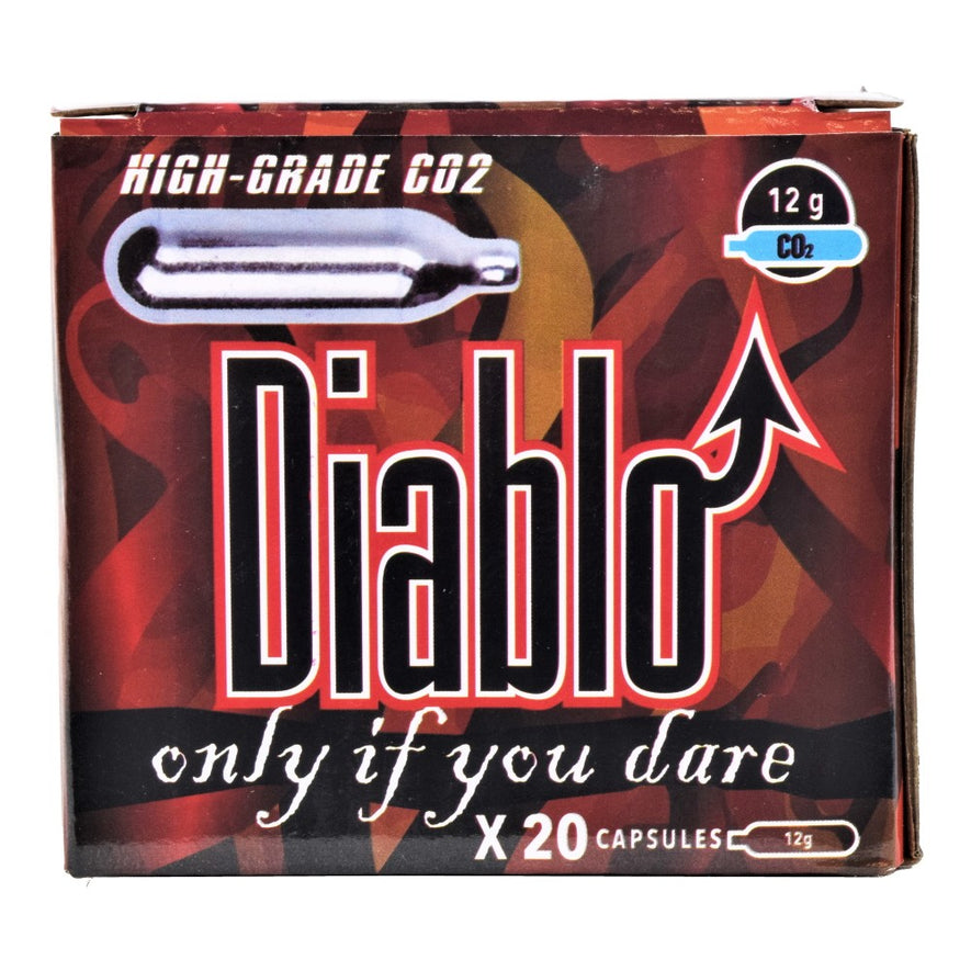 CONFEZIONE DA 20 FIALETTE DI CO2 DA 12 GRAMMI DIABLO