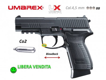 Pistola ux Hpp Cal.4.5 SCARRELLANTE a co2 Pot. <7.5