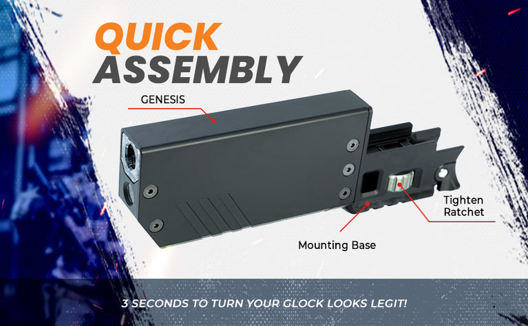 TRACER/MUZZLE FLASH/CRONOGRAFO/TORCIA/LASER PER GLOCK 19 ACETECH