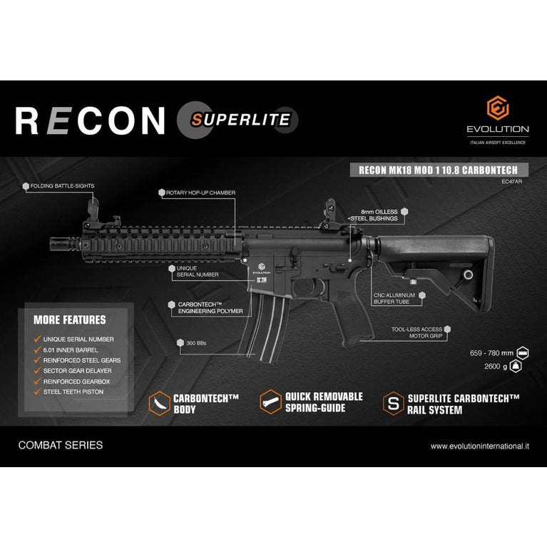 FUCILE RECON MK18 mod 1 carbontech 10.8" EVOLUTION AIRSOFT