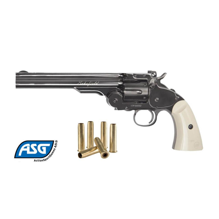 Revolver Schofield inox brunito Cal.4.5 Pot.<7.5 Joule ASG bb steel