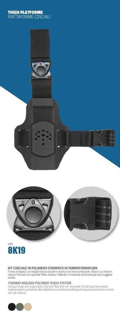 Piattaforma Cosciale Compatta Semplice Vega Holster Nera