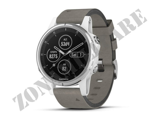 Orologio Fenix 5S Plus Sapphire White Con Gray Leather Band Garmin