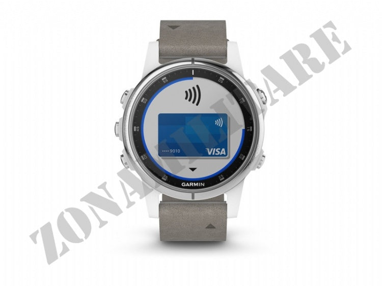 Orologio Fenix 5S Plus Sapphire White Con Gray Leather Band Garmin