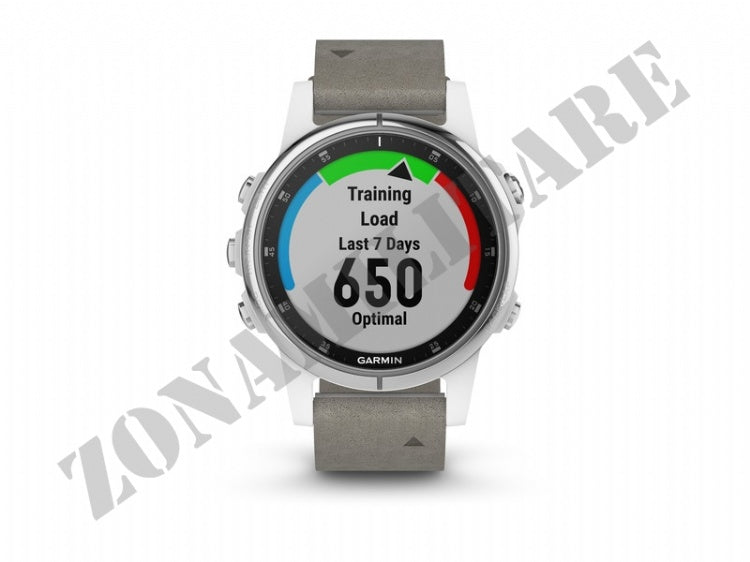 Orologio Fenix 5S Plus Sapphire White Con Gray Leather Band Garmin