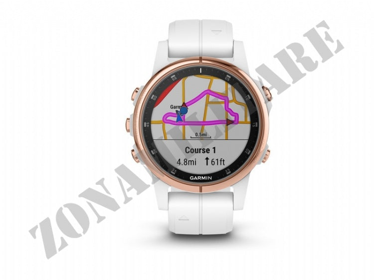 Orologio Fenix 5S Plus Sapphire Rose Gold Tone White Band Garmin