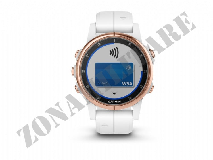 Orologio Fenix 5S Plus Sapphire Rose Gold Tone White Band Garmin