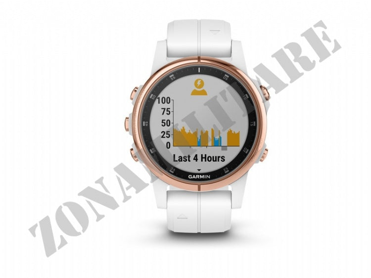 Orologio Fenix 5S Plus Sapphire Rose Gold Tone White Band Garmin