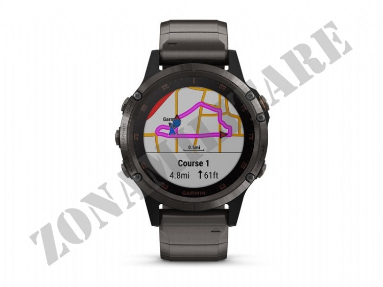 Orologio Fenix 5 Plus Sapphire Titanium Dlc Carbon Grey Con Titanium Dlc Band Garmin