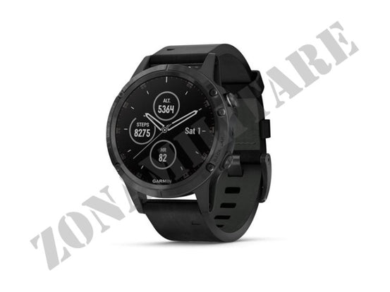 Orologio Fenix 5 Plus Sapphire Black Con Black Leather Band Garmin