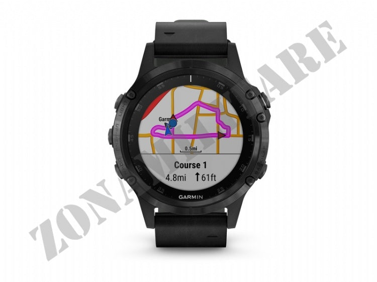 Orologio Fenix 5 Plus Sapphire Black Con Black Leather Band Garmin