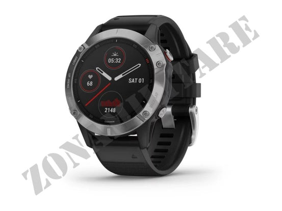 Orologio Garmin Fenix 6 Lunetta Silver With Black Band