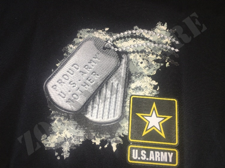 T-Shirt Manica Corta U.S. Army Nera In Cotone