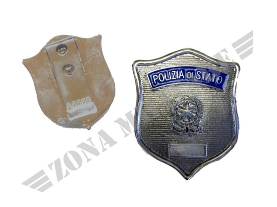 Placca Polizia Di Stato Dotata Con Clip Matricolata