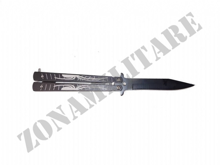 Coltello A Farfalla Richiudibile Spider Grigio 10 Cm