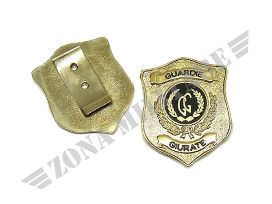 Placca Guardie Giurate In Metallo Argentata Con Clip