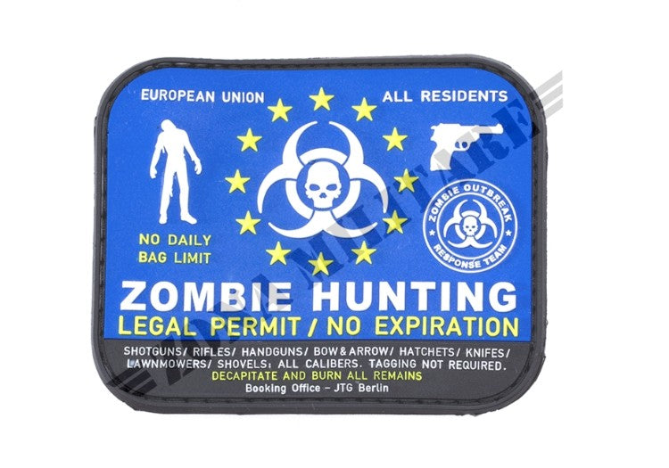 Zombie Hunter Rubber Patch Color Jtg