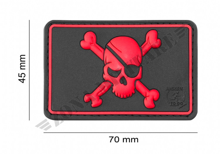 Pirate Skull Rubber Patch Jtg Black Medic Color