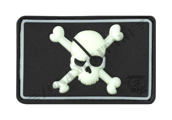 Pirate Skull Rubber Patch Jtg Glow In The Dark Color