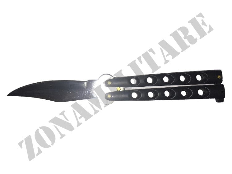 Coltello Butterfly Con Manico Acciaio Traforato