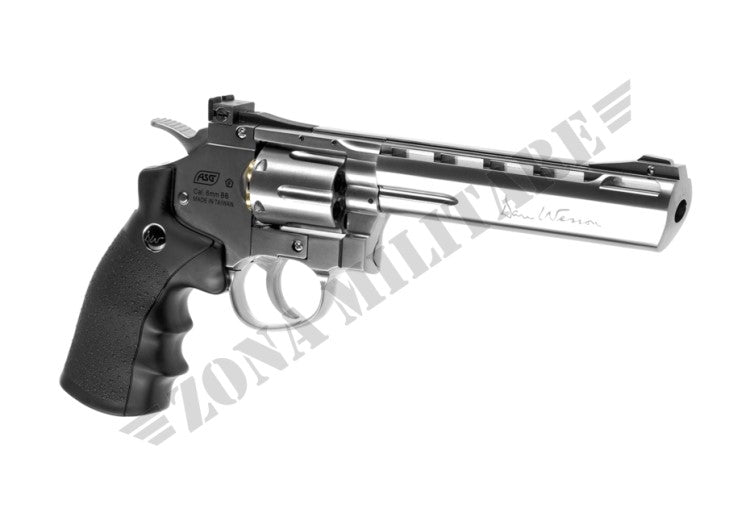 6 Inch Revolver Chrome Full Metal Co2 Low Power DAN WESSON