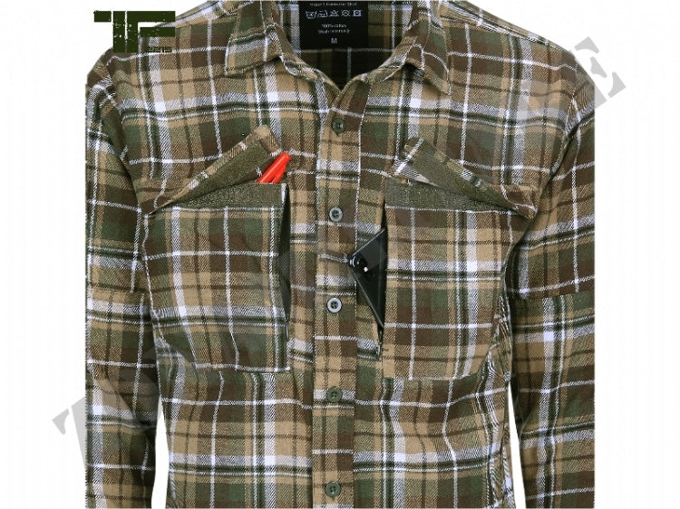 Flanel Contractor Shirt Task Force 2215 Brown And Green