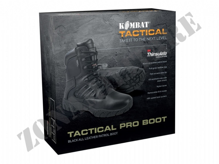 Anfibi Kombat Tactical Pro Boots Black In Pelle