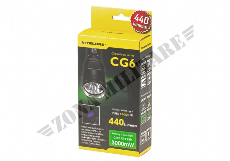 Torcia Cg6 Chameleon Green 440 Lumen Nitecore