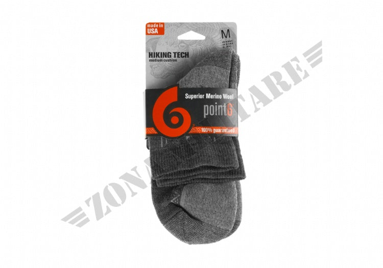 Hiking Tech Medium Weight Mini Crew Point6 Grey Color