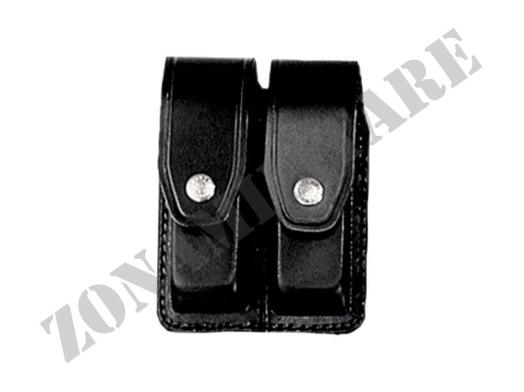 Porta Caricatore Doppio In Cuoio Vega Holster Nero