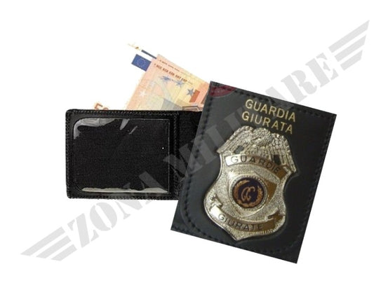 Portafoglio Gpg Cuoio Vega Holster Patta Estraibile Placca Argento