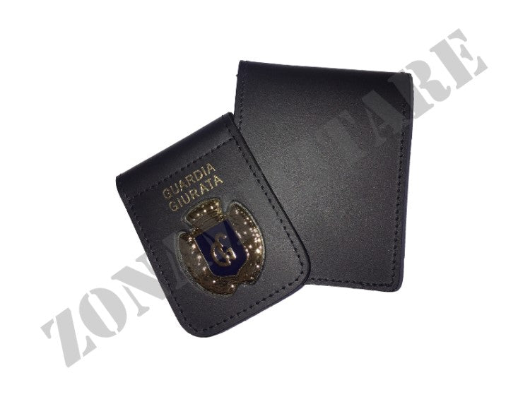 Portafoglio Guardie Giurate Placca Blu Nero Patta Estraibile Vega Holster