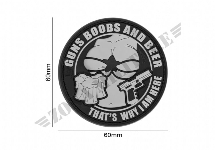 Patch Gommata Guns Boobs And Beer Rubber Jtg