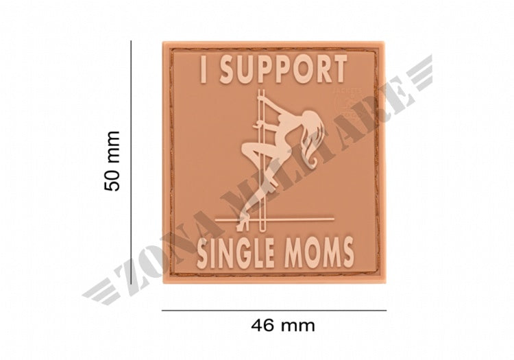 Patch Gommata I Support Single Mums Rubber Patch Desert