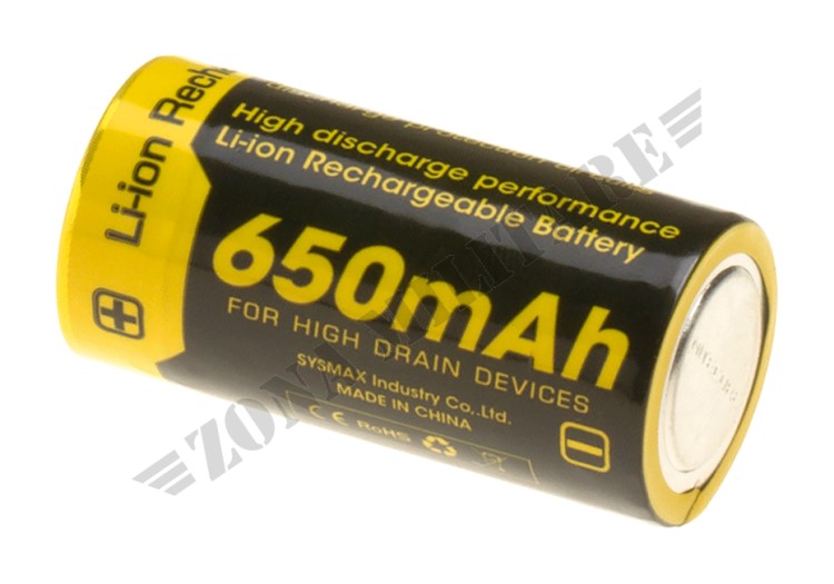 Batteria Ricaricabile Nl166 Rcr123 3.7V 650Mah Nitecore