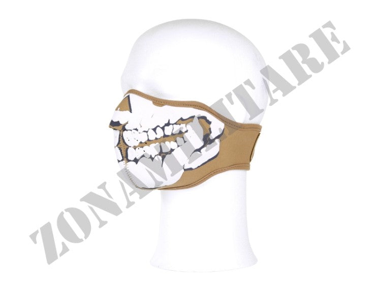 Maschera Mezzo Viso In Neoprene Teschio 3D Sabbia