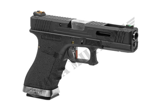 Pistola We17 Custom Bk Silver Barrel Metal Version Gbb Black