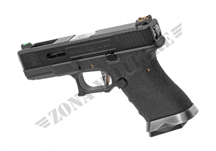 Pistola G-Force 19 Bk Silver Barrel Metal Version Gbb We Black