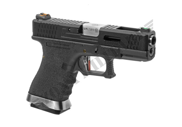 Pistola G-Force 19 Bk Silver Barrel Metal Version Gbb We Black