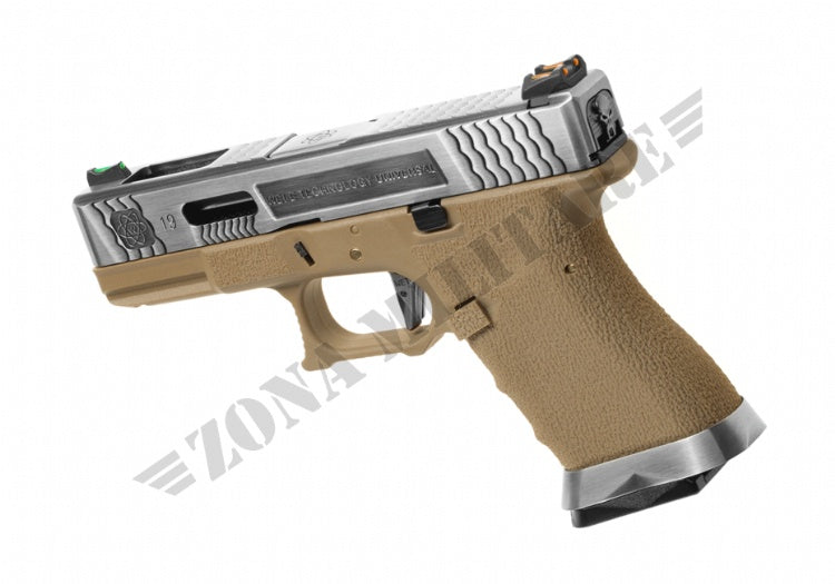 Pistola G Force 19 Metal Sv Metal Version Gbb We Silver/Desert Edition