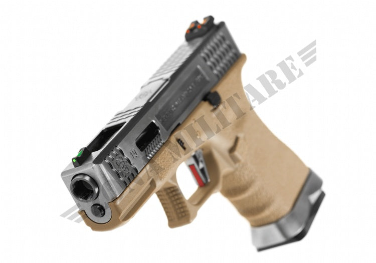 Pistola G Force 19 Metal Sv Metal Version Gbb We Silver/Desert Edition